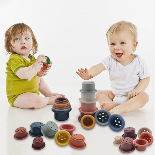 Silicone Stacking Cups for Babies – Montessori-Inspired Sensory Toy for Infants & Toddlers - The Little Lights
