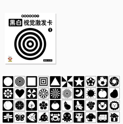 Infant Early Education Training Cards – High Contrast Flashcards for Newborn Visual Development | Baby Brain Stimulation Set - The Little Lights