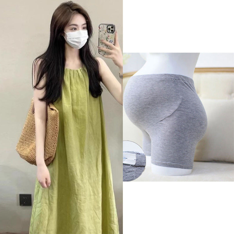 2-Piece Set: Plus Size Sleeveless Linen Vest Dress + Seamless Maternity Shorts | Breathable & Stylish - The Little Lights