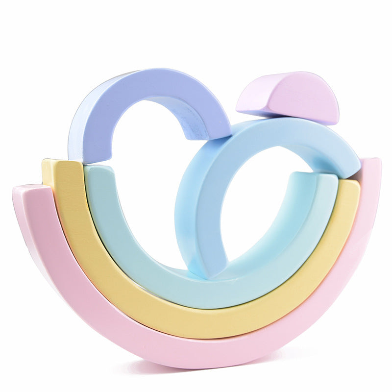 Macaron Rainbow Stacking Arches – Montessori-Inspired Wooden Toy for Kids - The Little Lights