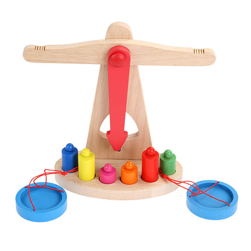 Montessori Wooden Balance Beam Toy for Kids – Educational Scale & Weight Sorting Game for Early Learning - The Little Lights