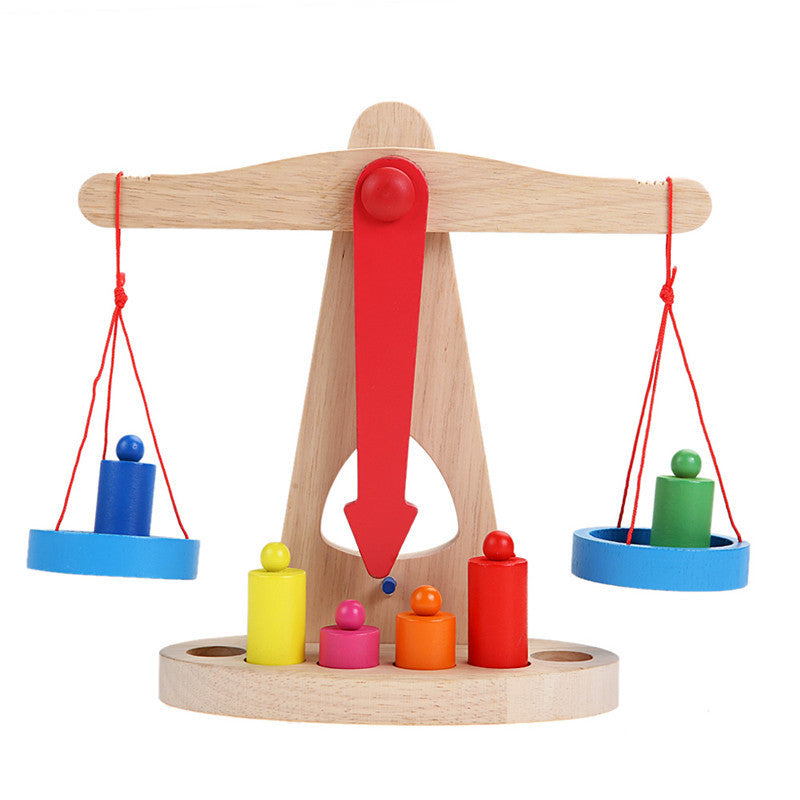 Montessori Wooden Balance Beam Toy for Kids – Educational Scale & Weight Sorting Game for Early Learning - The Little Lights