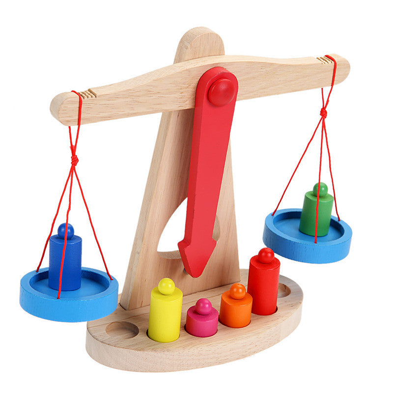 Montessori Wooden Balance Beam Toy for Kids – Educational Scale & Weight Sorting Game for Early Learning - The Little Lights
