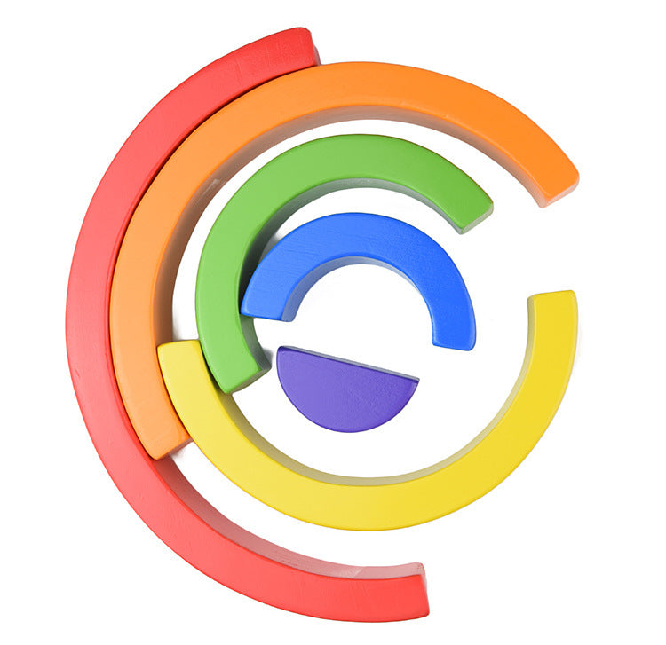 Macaron Rainbow Stacking Arches – Montessori-Inspired Wooden Toy for Kids - The Little Lights