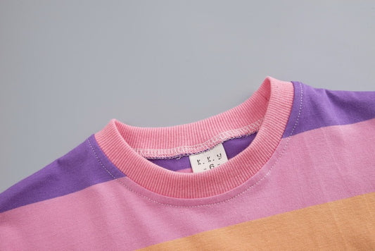 Children’s Rainbow Summer Outfit – Colorful Cotton T-Shirt & Shorts Set for Toddlers - The Little Lights