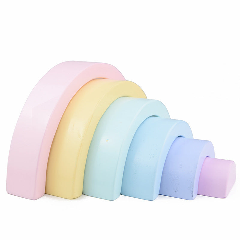 Macaron Rainbow Stacking Arches – Montessori-Inspired Wooden Toy for Kids - The Little Lights