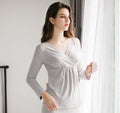 Maternity & Nursing Long Sleeve Top – Soft, Stretchy, Breastfeeding-Friendly Loungewear - The Little Lights