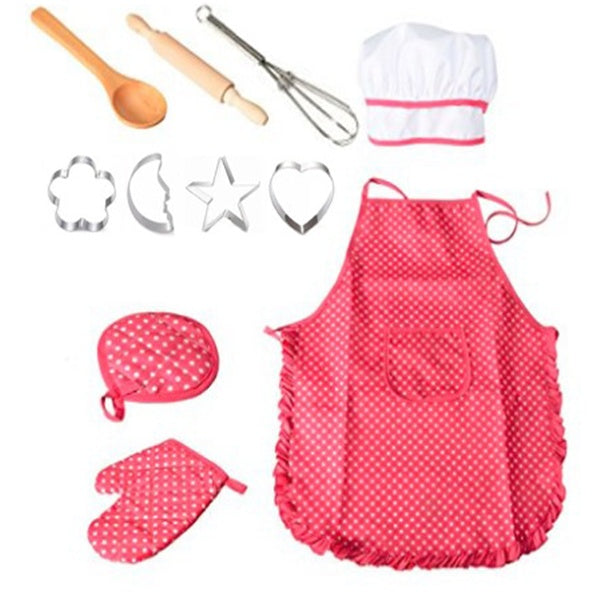 11-Piece Montessori Kids Cooking & Baking Set – Chef Hat, Apron, Mitt & Accessories - The Little Lights