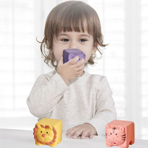 Soft Animal Building Blocks for Babies – Sensory, Stacking & Teething Toy Set - The Little Lights