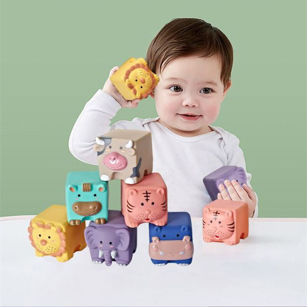 Soft Animal Building Blocks for Babies – Sensory, Stacking & Teething Toy Set - The Little Lights