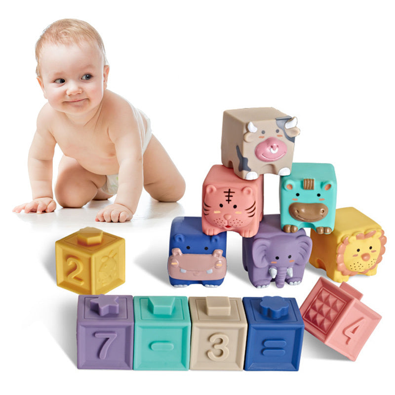 Soft Animal Building Blocks for Babies – Sensory, Stacking & Teething Toy Set - The Little Lights
