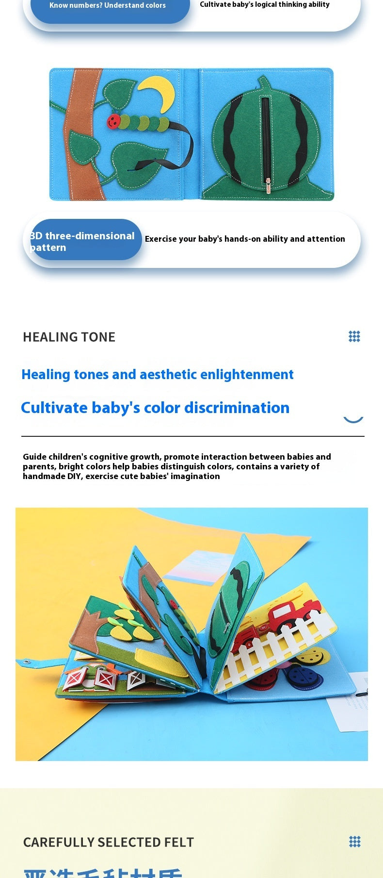 DIY Felt Montessori Cloth Book – Early Learning Activity Book for Toddlers - The Little Lights