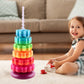 Infant Rainbow Stacking Gear Tower Toy – Large Montessori-Inspired Colorful Revolving Rings for Toddlers | Early Learning Fine Motor Toy - The Little Lights