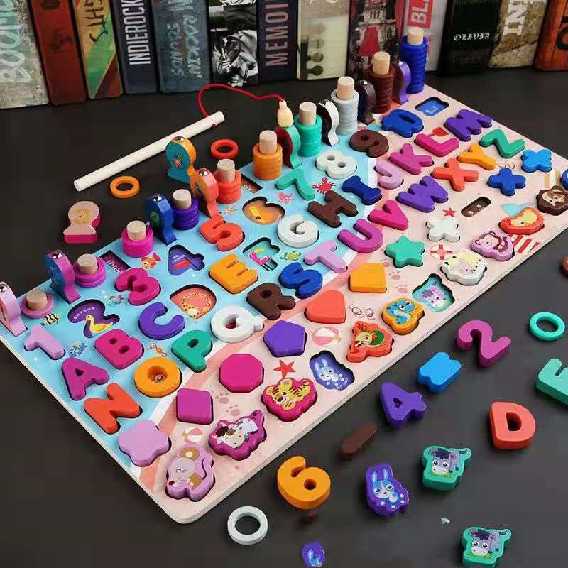 Montessori 3D Alphabet & Number Matching Puzzle – Magnetic Wooden Learning Toy for Kids - The Little Lights