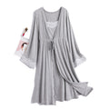 3-Piece Modal Maternity Pajama Set – Nursing Nightgown + Robe for Postpartum & Pregnancy - The Little Lights