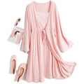 3-Piece Modal Maternity Pajama Set – Nursing Nightgown + Robe for Postpartum & Pregnancy - The Little Lights