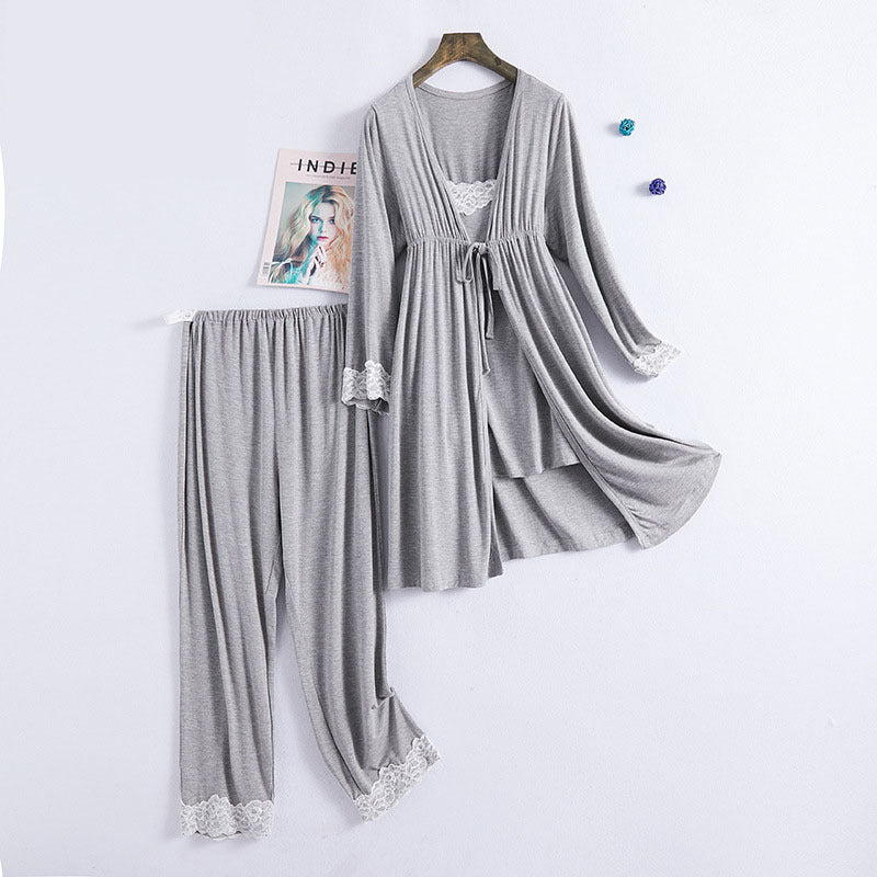 3-Piece Maternity Pajama Set – Soft Modal Nursing & Confinement Loungewear for Pregnant Women - The Little Lights