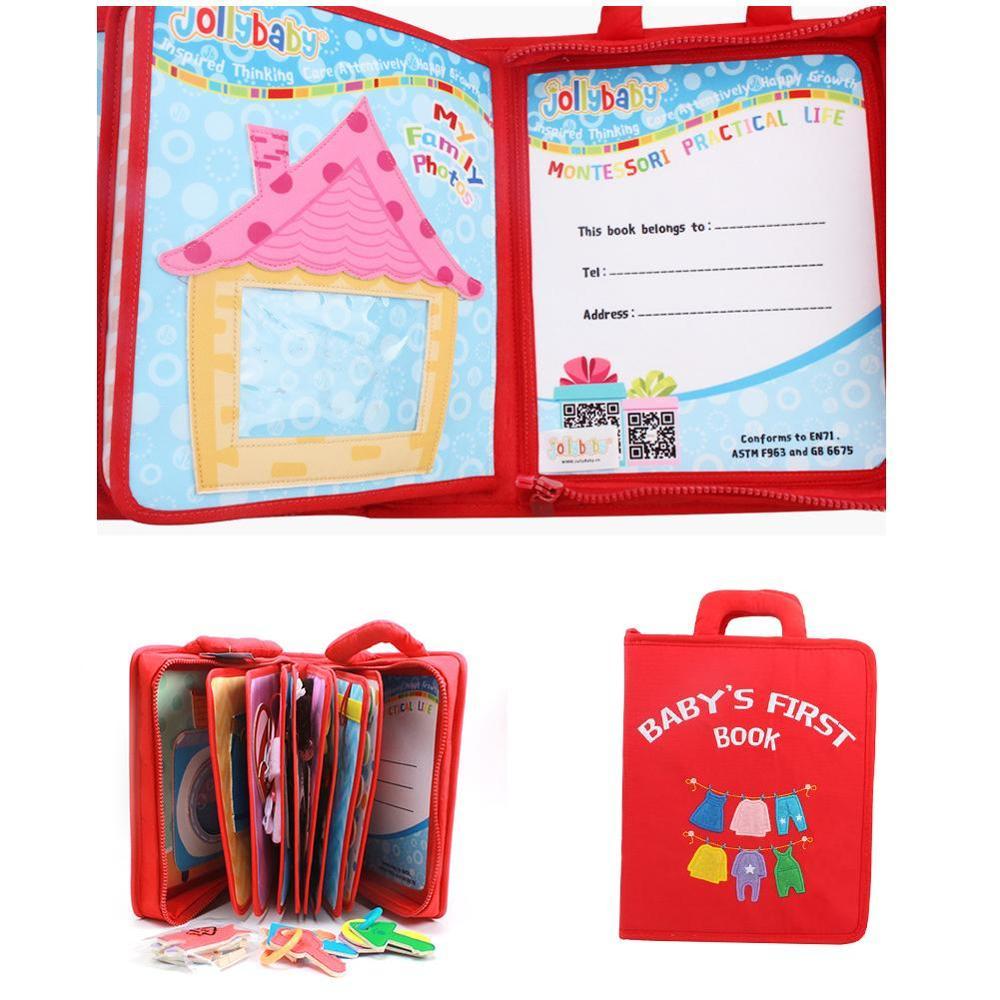 Interactive Baby Cloth Book – Montessori Early Education Quiet Activity Book for Toddlers (1050g, Red) - The Little Lights