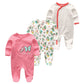 3-Pack Baby Winter Romper Pajamas – Long Sleeve Footed Onesies (0–12M) - The Little Lights