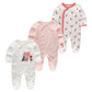3-Pack Baby Winter Romper Pajamas – Long Sleeve Footed Onesies (0–12M) - The Little Lights