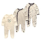 3-Pack Baby Winter Romper Pajamas – Long Sleeve Footed Onesies (0–12M) - The Little Lights