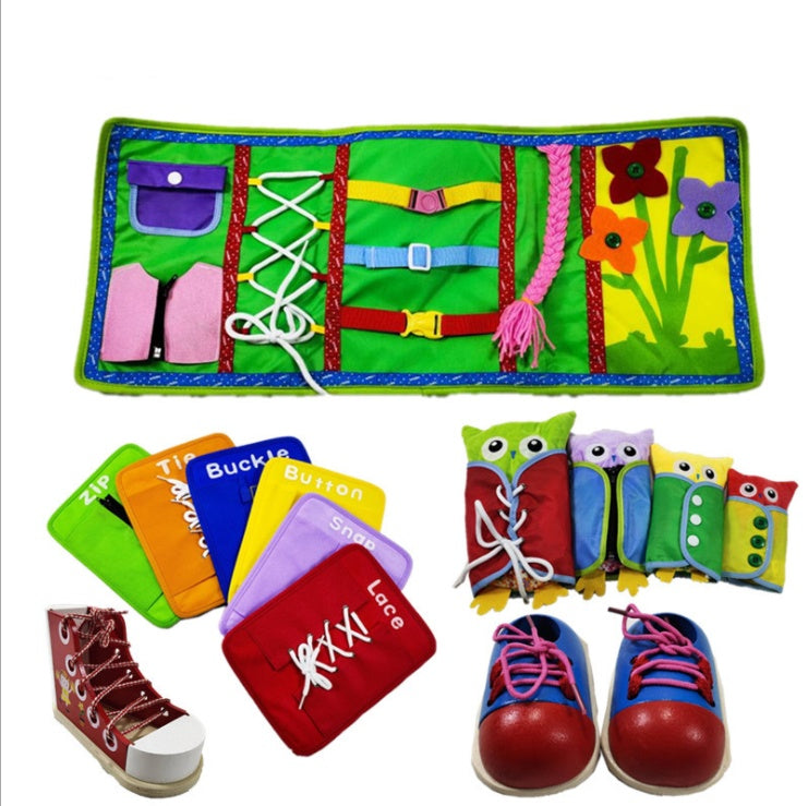 Montessori Owl Plush Dressing Toys – Preschool Learning Set for Buttons, Zippers, and Lacing Practice - The Little Lights