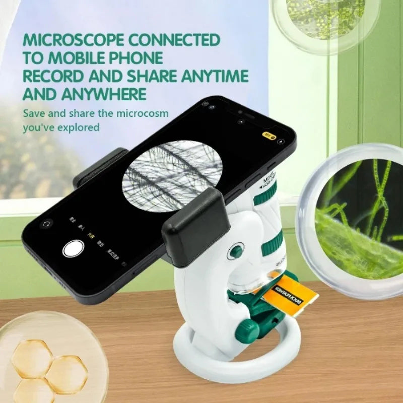 Kids Science Microscope Toy – 60–180x Zoom Pocket Microscope with LED Light – STEM Educational Toy for Kids - The Little Lights