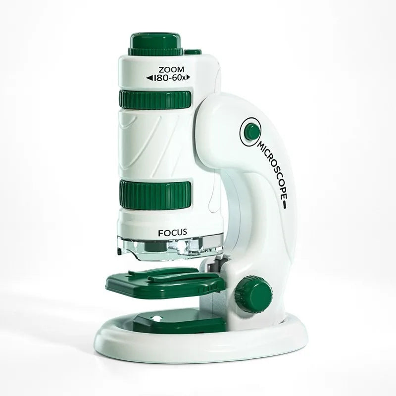 Kids Science Microscope Toy – 60–180x Zoom Pocket Microscope with LED Light – STEM Educational Toy for Kids - The Little Lights