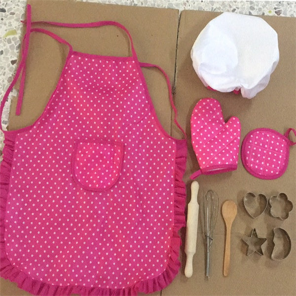 11-Piece Montessori Kids Cooking & Baking Set – Chef Hat, Apron, Mitt & Accessories - The Little Lights