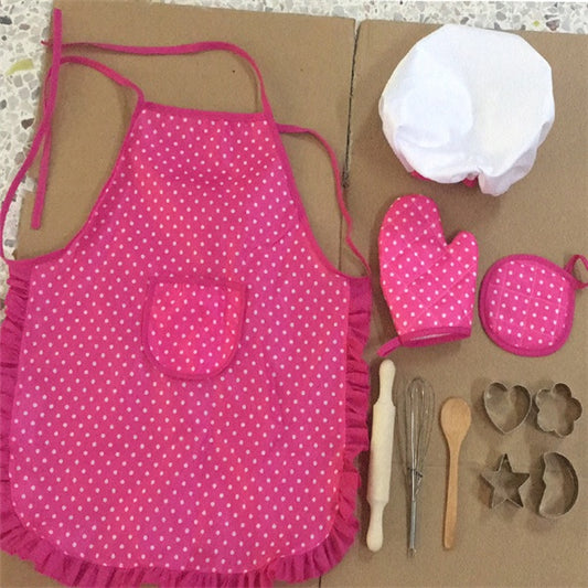 11-Piece Montessori Kids Cooking & Baking Set – Chef Hat, Apron, Mitt & Accessories - The Little Lights