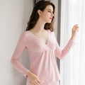Maternity & Nursing Long Sleeve Top – Soft, Stretchy, Breastfeeding-Friendly Loungewear - The Little Lights