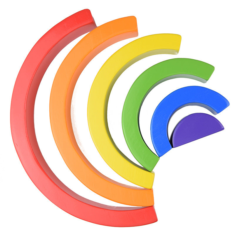Macaron Rainbow Stacking Arches – Montessori-Inspired Wooden Toy for Kids - The Little Lights