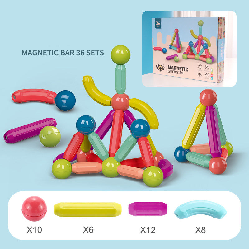 Magnetic Building Sticks for Kids – Colorful STEM Construction Toy Set for Early Learning & Creativity - The Little Lights
