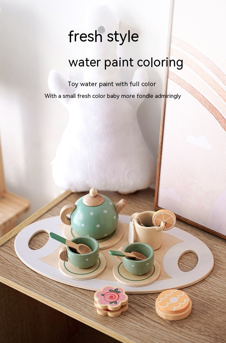 Wooden Afternoon Tea Set – Pretend Play Tea Party Toy for Kids - The Little Lights
