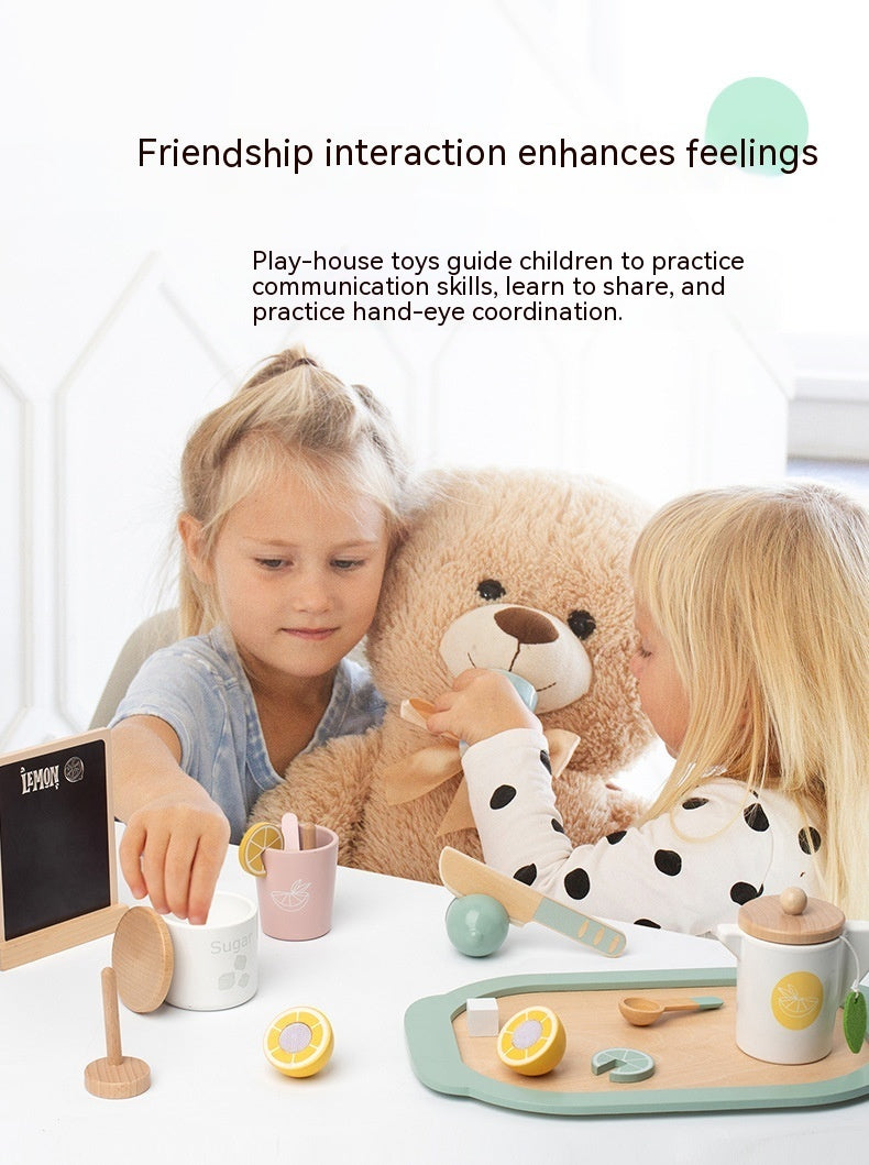 Wooden Afternoon Tea Set – Pretend Play Tea Party Toy for Kids - The Little Lights