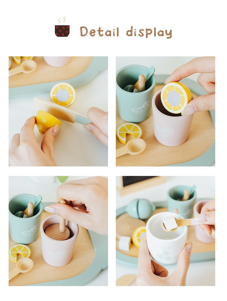 Wooden Afternoon Tea Set – Pretend Play Tea Party Toy for Kids - The Little Lights