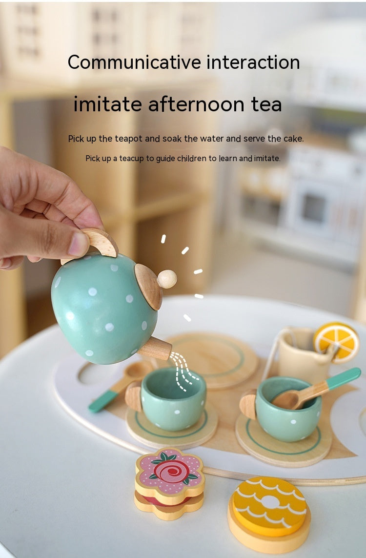 Wooden Afternoon Tea Set – Pretend Play Tea Party Toy for Kids - The Little Lights