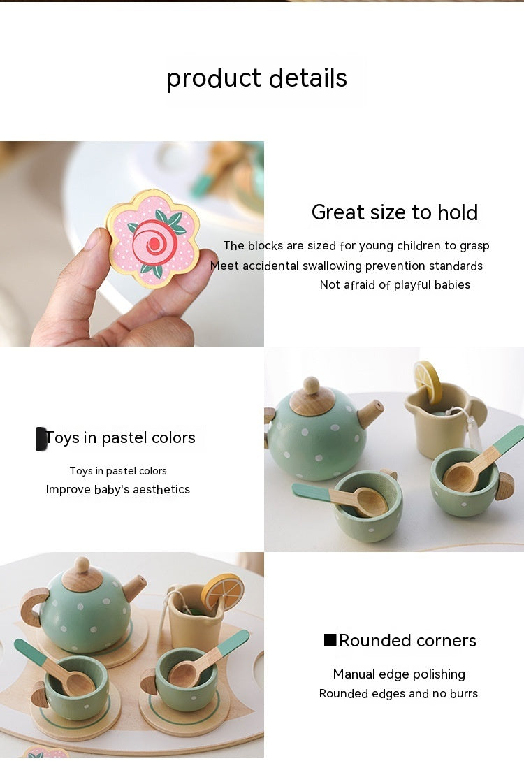 Wooden Afternoon Tea Set – Pretend Play Tea Party Toy for Kids - The Little Lights