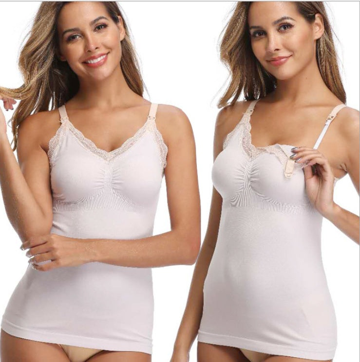 Seamless Nursing Camisole Dress – Adjustable Breastfeeding Tank with Built-in Bra | Maternity Shapewear for New Moms - The Little Lights