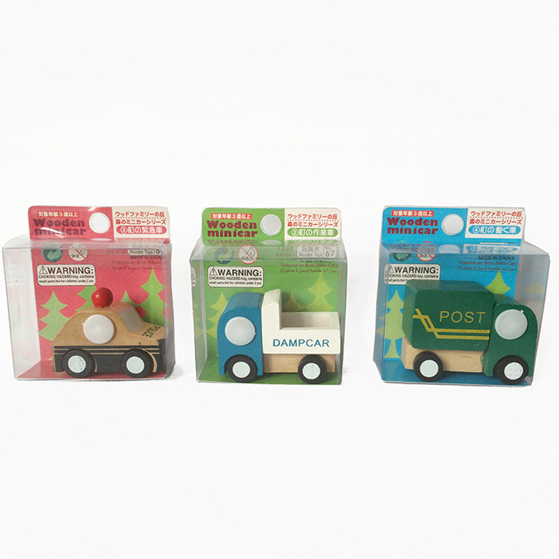 Wooden Toy Vehicle Set – 12-Piece Mini Trucks, Cars & Emergency Vehicles for Kids - The Little Lights