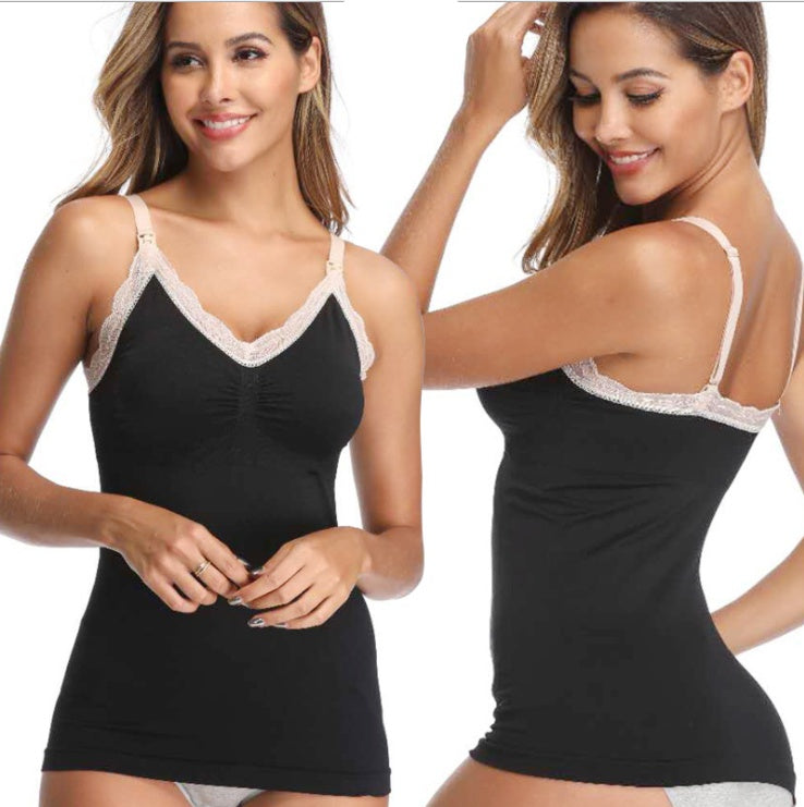 Seamless Nursing Camisole Dress – Adjustable Breastfeeding Tank with Built-in Bra | Maternity Shapewear for New Moms - The Little Lights