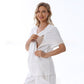 Summer Waffle Knit Maternity Pajama Set – Short Sleeve Nursing Top + Shorts (3XL–S) - The Little Lights