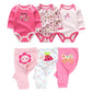 6-Piece Baby Bodysuit & Pants Set – Cotton Long Sleeve Infant Outfit (3M–12M) - The Little Lights
