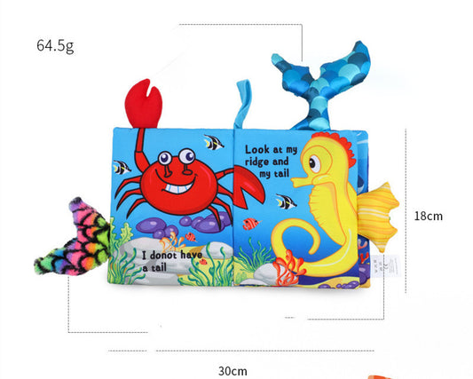 Animal Tail Cloth Book for Babies – Sensory Crinkle Soft Book with Textured Tails (Jungle, Ocean, Farm & Dino Themes) - The Little Lights