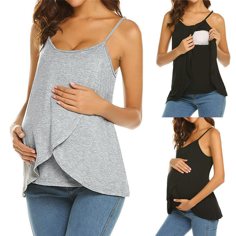 Maternity Nursing Tank Top – Soft Sling Breastfeeding Camisole with Easy Access for Moms - The Little Lights
