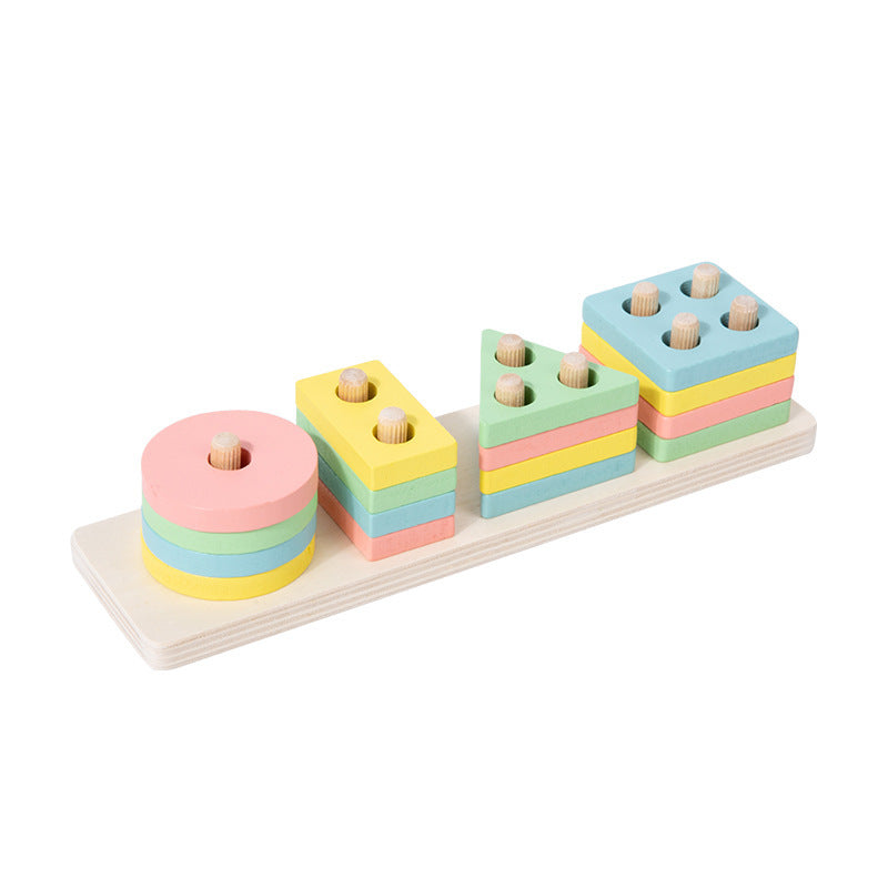 Montessori Wooden Shape & Color Matching Blocks – Early Learning Toy for Toddlers (1–3 Years) - The Little Lights