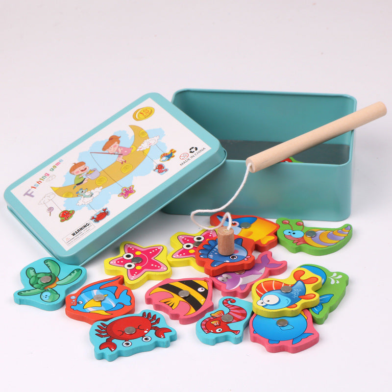 Magnetic Fishing Game Toy Set for Kids – Colorful Wooden Fish, Rod & Storage Tin | Educational Preschool Activity - The Little Lights