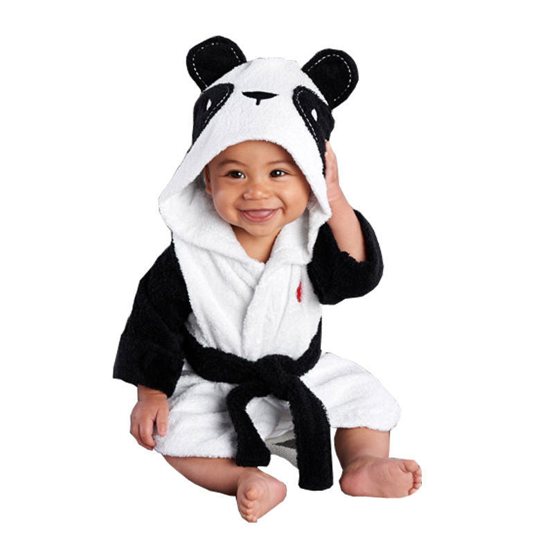 Adorable Infant Cartoon Animal Bathrobe – Soft Hooded Baby Robe for Toddlers | Bunny, Elephant & Panda Designs - The Little Lights