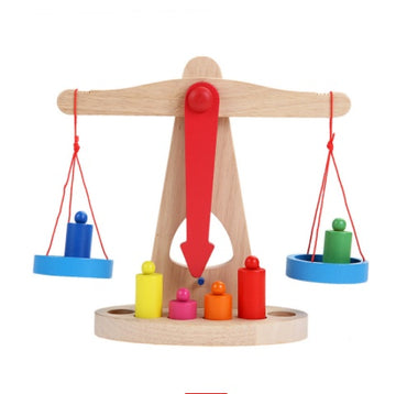 Montessori Wooden Balance Beam Toy for Kids – Educational Scale & Weight Sorting Game for Early Learning - The Little Lights