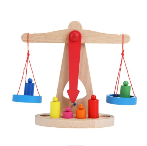 Montessori Wooden Balance Beam Toy for Kids – Educational Scale & Weight Sorting Game for Early Learning - The Little Lights